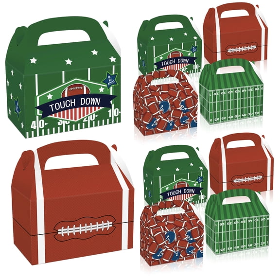 12 PCS Football Gift Boxes Candy Cookie Boxes Rugby Touch Down Treat Goodie Boxes For Kid Soccer Theme Party Football Team Décor
