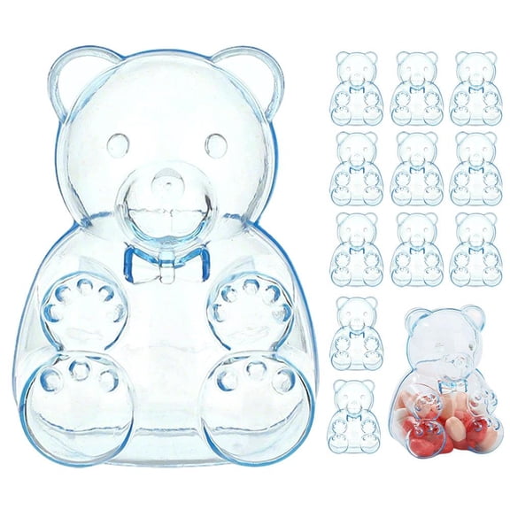 12 PCS Gummy Bear Jar Container - Large Gummy Bear Containers Plastic, Clear GummyBear Container, Creative Bears Shaped for Valentine's Day, Gifts & Party Decor