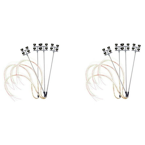12 PCS HO Scale Model Lighting Tower,Tower Lights Model Lights Layout Lamppost for Train/Garden/Playground/Stadium