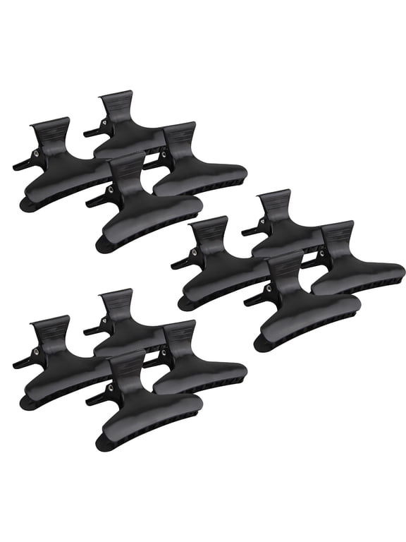 12 PCS Hair Clips for Styling Sectioning,Black Butterfly Hair Clips,Pro Hairdressing Hair Clips for Cutting,Styling,Sectioning,Coloring Hair styling Clips,Butterfly Clips Hair Accessories (Black)