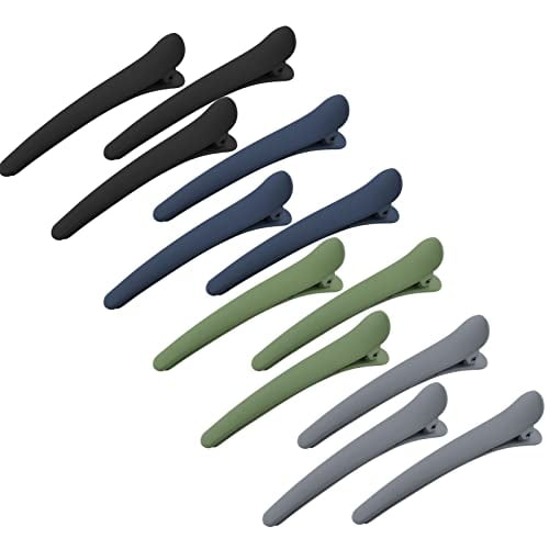 12 PCS Hair Clips for Styling Sectioning,3.1 Inch Matte Alligator No Crease Duck Billed Hair Barrettes for Women Girls