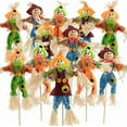 thumbnail image 1 of 12 PCS Halloween Scarecrow Decoration Outdoor, Fall Harvest Scarecrow Decor, 13.4" Standing Scarecrow Decorations for Garden, Home, School, Yard, Porch, Thanksgiving Décor, 1 of 7