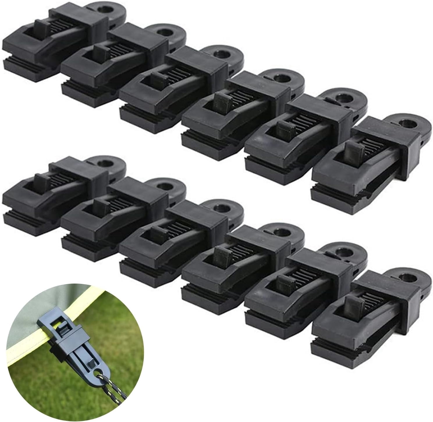 12 PCS Heavy Duty Tarpaulin Clips Set, Tarp Clip Clamp Camping Tent ...