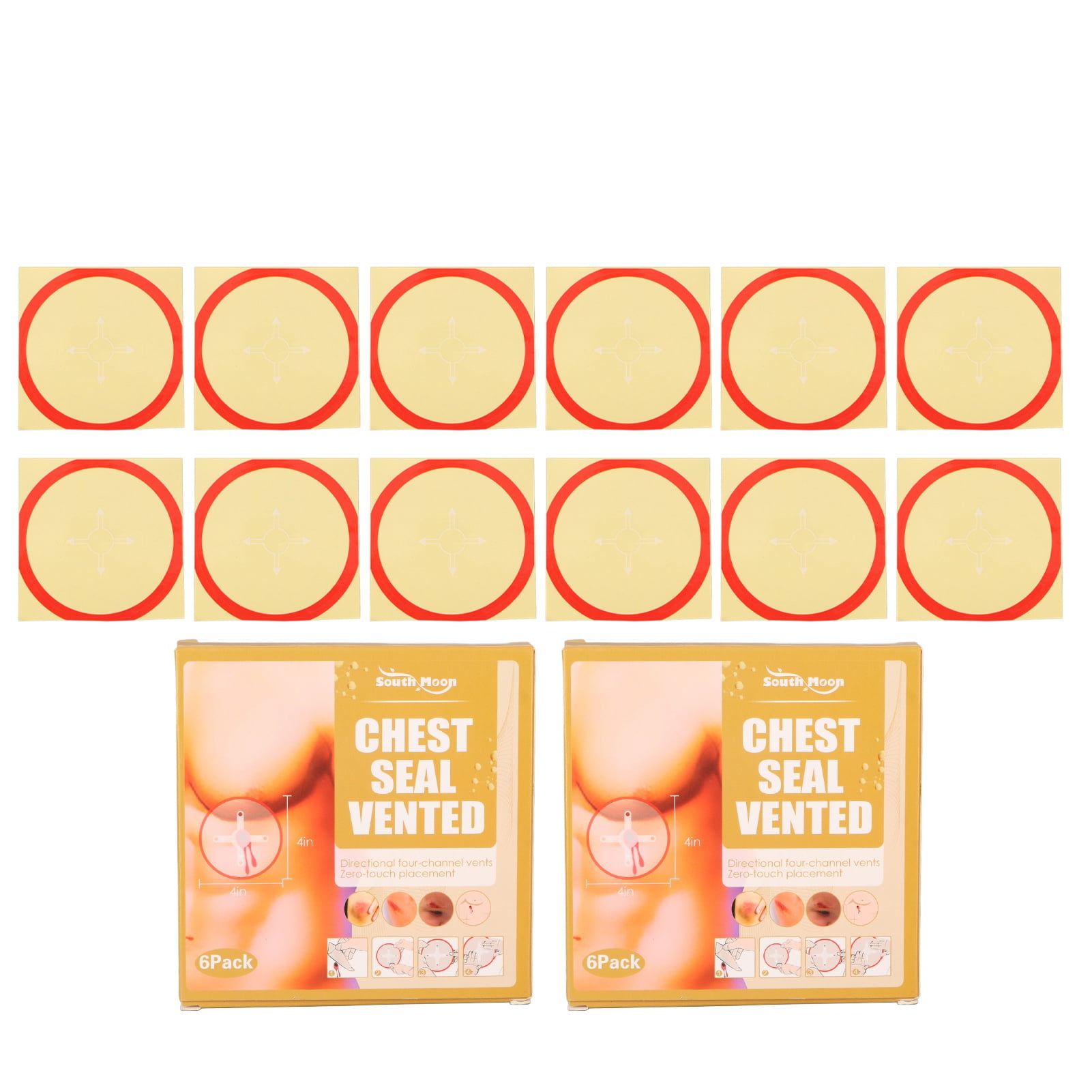 12 PCS Hemostatic Patch Transparent Super Sticky Emergency Chest Seal