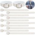 thumbnail image 1 of 12 PCS Imitation Leather Luggage Tag Straps 7.8inch Floral White Leather Luggage Tag Loops with Alloy Buckle Suitcase Name Strap Tag Holders for Suitcases Backpacks Hanging Accessories DIY, 1 of 6