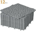 thumbnail image 1 of 12 PCS Interlocking Deck Tiles 12" x 12", Plastic Patio Tiles Outdoor Flooring Deck Tiles, Waterproof Outdoor All Weather, Floor Tiles for Balcony Backyard Indoor Outdoor, Gray(Pebble Stone Pattern), 1 of 11