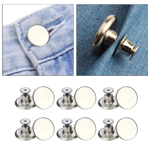 12 PCS Jeans Button, Sewing Pants Button 17 mm, diy Decoration, Second Installation - Glossy