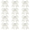 thumbnail image 1 of 12 PCS Large Glitter Cheer Bows White Rhinestones 8" Large Glitter Cheer Bows, 1 of 5