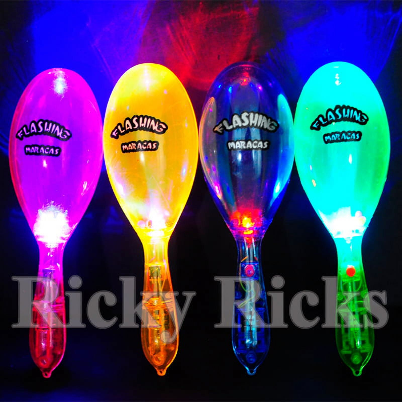 12 PCS LightUp Maracas Flashing LED MultiColor Blinking Musical Toy