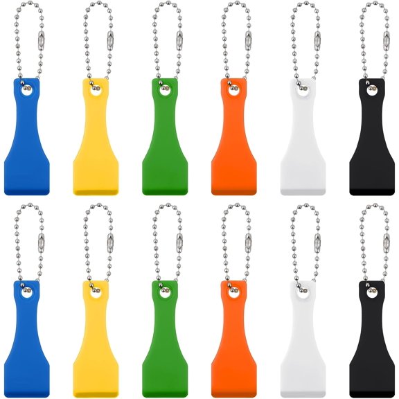 12 PCS Lottery Ticket Scratcher Tool, Multi Color Lotto Scratcher Tool Plastic, Scratch Off Tools Scoop Shape Keyring Scraper for Label Sticker Wall Films Card Remover Tools