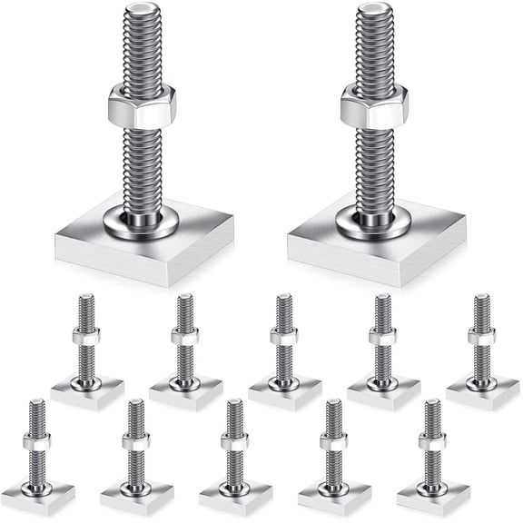 12 PCS M6 T Slot Bolts 304 Stainless Steel Square Head T Bolts for Roof Rack with Nuts And Washers Heavy Duty Track Bolt Kit For Kayak Ski Bike Carrier