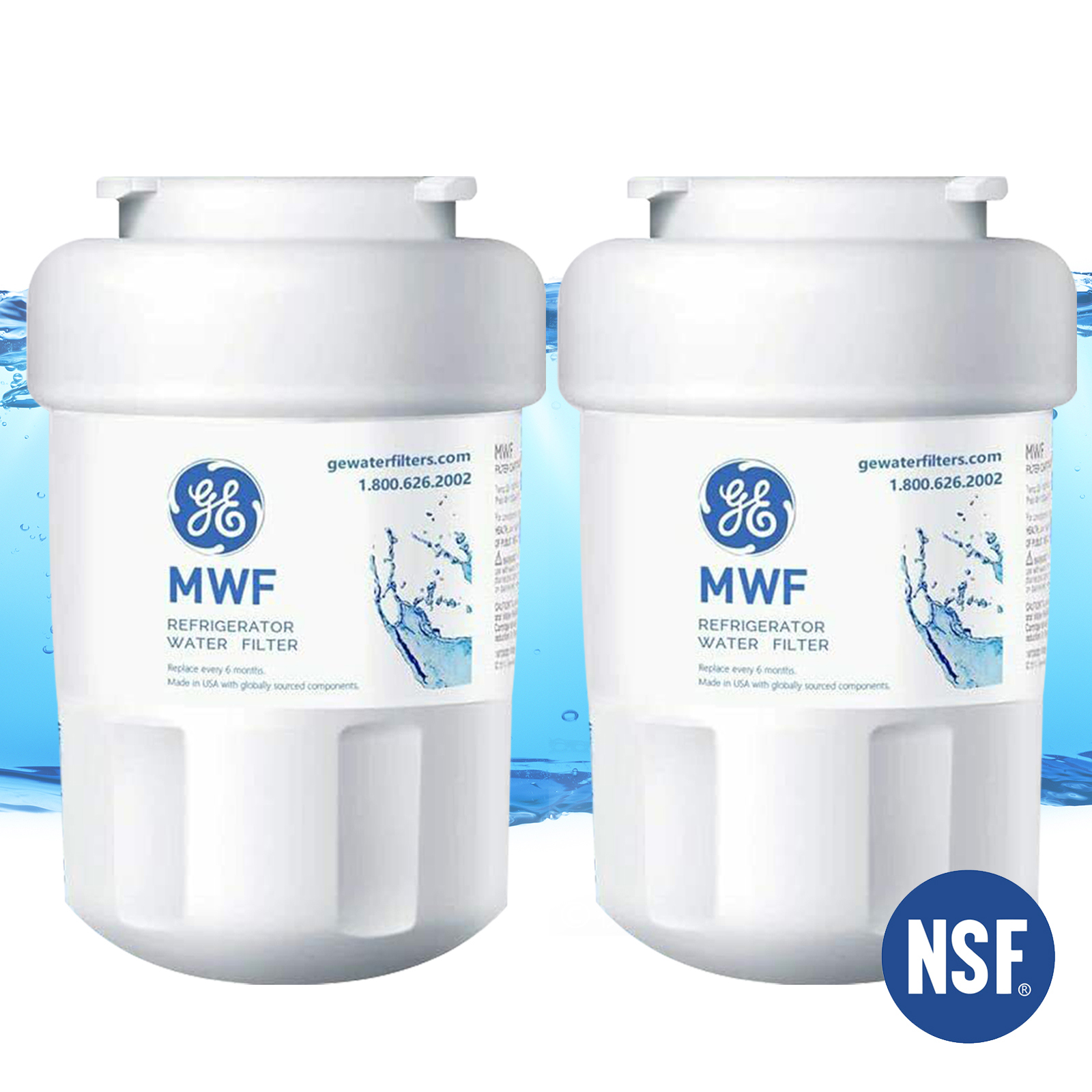 12 PCS MWF Fridge Water Filter Replacement for Refrigerator,Compatible with SmartWater MWF, MWFINT, MWFP, MWFA,GWF, GWFA Refrigerator Water Filter - image 1 of 7