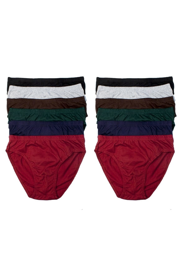 12 PCS Mens Underwear 100% Cotton Bikinis Briefs Size Medium 32-34 Lined Knocker