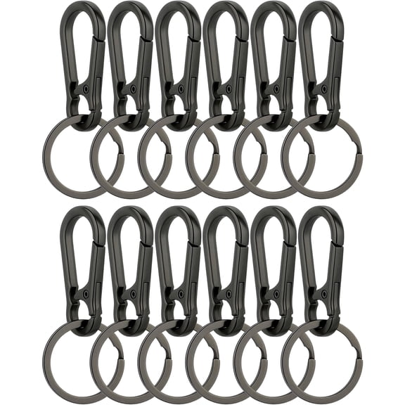 12 PCS Metal Keychains Keyring Key Chain Ring Clip Holder Organizer for Home Car Keys Key Finder Women Men