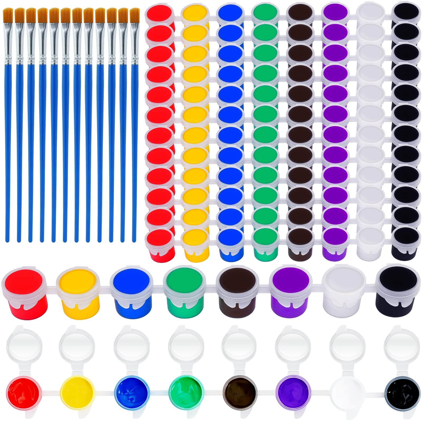 12 PCS Mini Acrylic Paint Set,Washable Filled Paint Sets for Kids