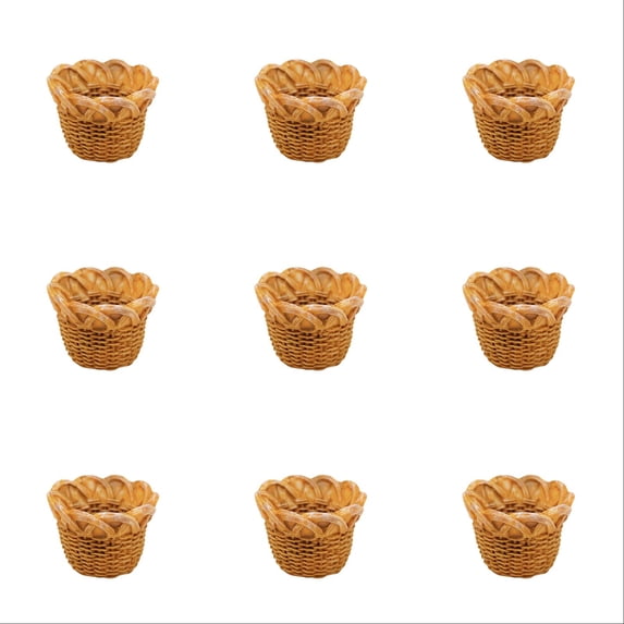 12 PCS Mini Woven Basket Set - 1 Inch Farmhouse Resin Baskets in Assorted Colors for Decoration, Easter Party Favors, Photography, Miniature Scenes, Dollhouse Crafts, and Home Ornament Display