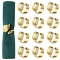 thumbnail image 1 of 12PCS Golden Leaf Napkin Rings - 1.7inch Elegant Metal Cloth Napkin Holders for Wedding, Thanksgiving Dinner, Party Decor, 1 of 6
