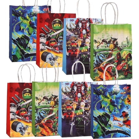 12 PCS Ninja Gift Bags Ninja Theme Bags Ninja Goodie Bags Ninja Flavor Bags Ninja Party Candy Bags for Kids Birthday