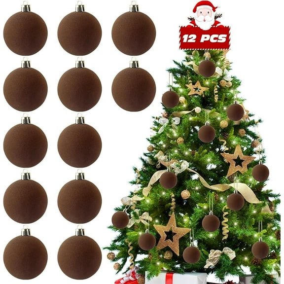 12 PCS Ornaments for Christmas Tree Decorations, Elegant Velvet Christmas Ornaments Balls(2.36 Inch)