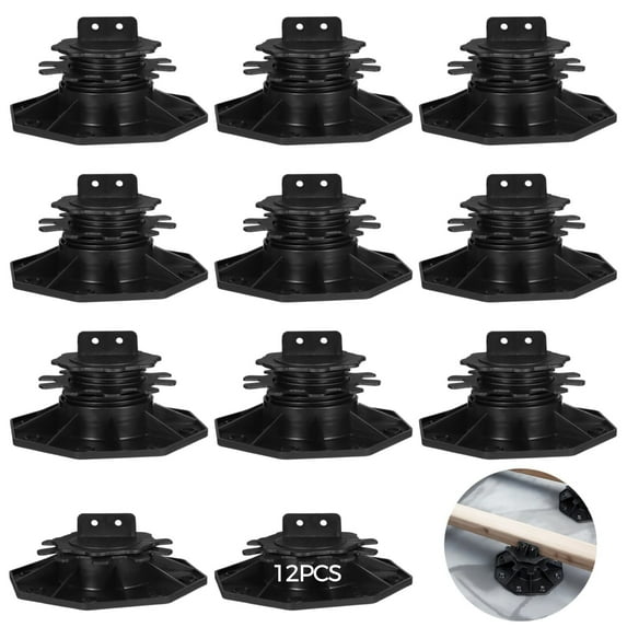 12 PCS Pedestal Paver Floor Support, Adjustable for Stone, Multi-Layer Design, Easy to Install, 1.4-2.4 Inches Height Range, Perfect for Terrace and Platform Paving Systems