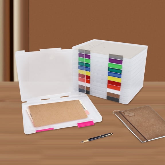 12 PCS Plastic Document Storage Cases, Documents Magazines Holders 12* Clear File Boxes Polypropylene Clear File Boxes