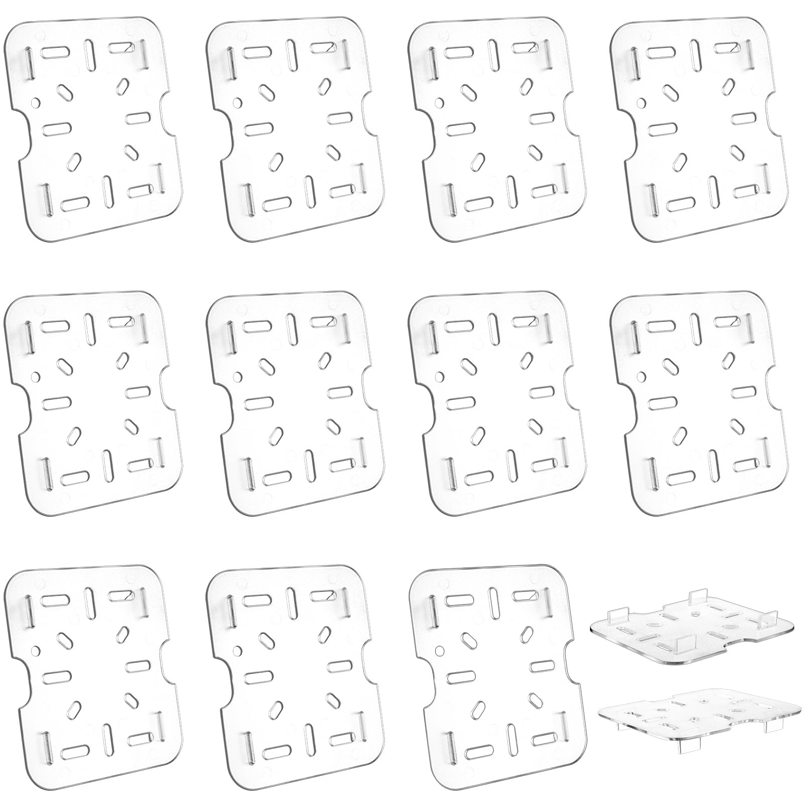 12 PCS Plastic Drain Shelf For 1/6 Size Food Pan Clear Plastic Grate