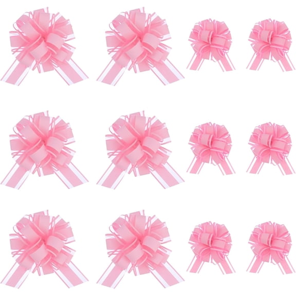 12 PCS Pull Bows for Gift Wrapping,Party Wedding Ribbon Bows for Wrapping Boxes or Flower Decorations, Gift Decorations6 inches and 3 inches 6 Pieces Each