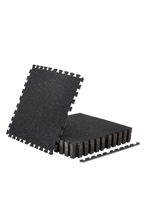 12 PCS Puzzle Mat, 24x24x0.4in, High-Density EVA Foam, Interlocking Protective Padding White Dots for Home Gym Office