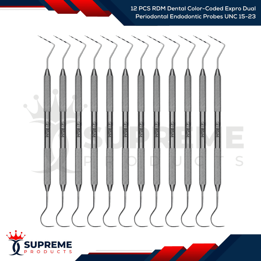 12 PCS RDM Dental Color-Coded Expro Dual Periodontal Endodontic Probes ...