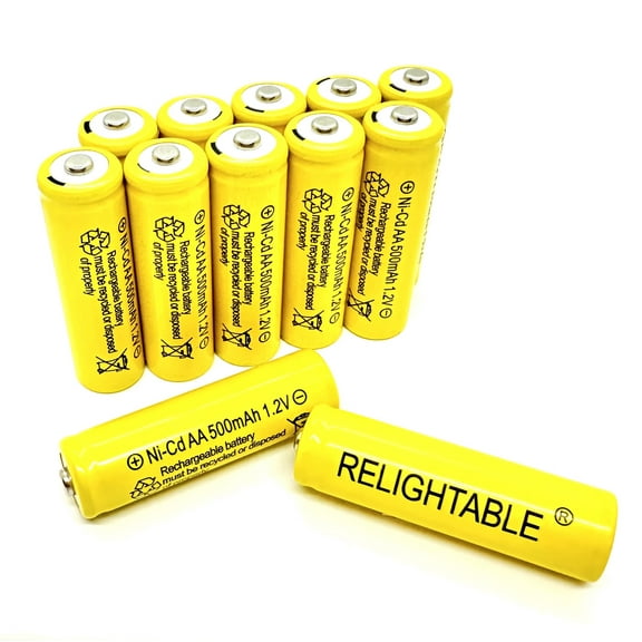 12-PCS RELIGHTABLE 500mAh AA NiCd 1.2v Rechargeable Batteries Garden Solar R12