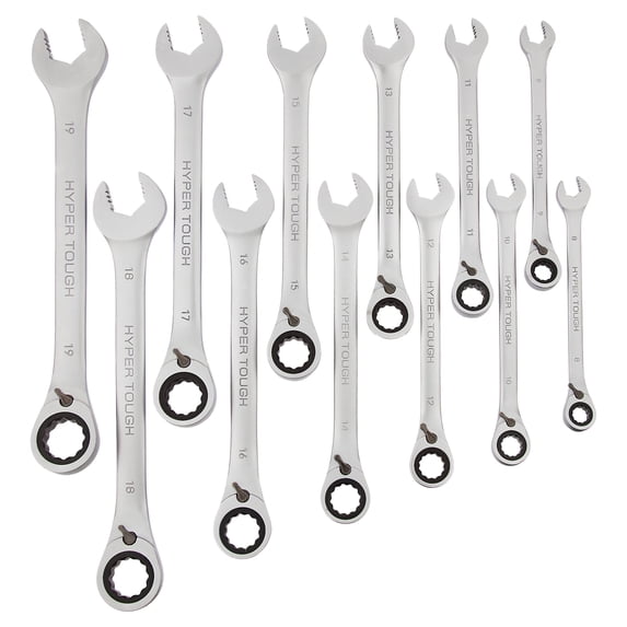 Hyper Tough Reversible Ratcheting Wrench Set, Metric, 12 Pieces