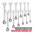 thumbnail image 1 of Hyper Tough Reversible Ratcheting Wrench Set, Metric, 12 Pieces, 1 of 10