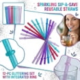 thumbnail image 1 of 12 PCS Reusable Plastic Straws for Tumblers, Hard Plastic Drinking Straws with Stopper Rings, BPA-Free Colorful Smoothie Straws for Party Supplies, 9 Inch C, 1 of 6