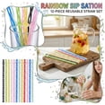 thumbnail image 1 of 12 PCS Reusable Plastic Straws for Tumblers, Hard Plastic Drinking Straws with Stopper Rings, BPA-Free Colorful Smoothie Straws for Party Supplies, 9 Inch E, 1 of 6