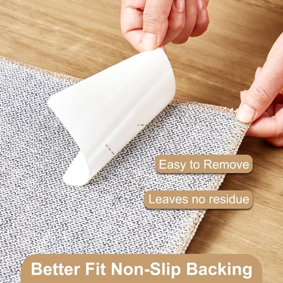 12 PCS Rug Tape Sticker: Rug Pad Gripper for Hardwood Floors Double Sided Adhesive Carpet Tape Anti Slip Rug Grips for Area Rugs to Keep Rugs in Place- White$$Home Decor, Kitchen, & Other
