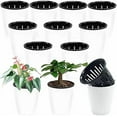 thumbnail image 1 of 12 PCS Self Watering Plastic Planter,4 Inch Plastic Flower Plant Pot with Inner Pot,Self Watering Planter White Flower Pot for Herbs,Flowers,All House Plants,Succulents, 1 of 7