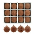 thumbnail image 1 of 12 PCS Set of Flocked Christmas Ball Ornaments in Brown Velvet Finish for Tree Decorations Accents and Festive Celebrations with Easy Hanging Features, 1 of 9