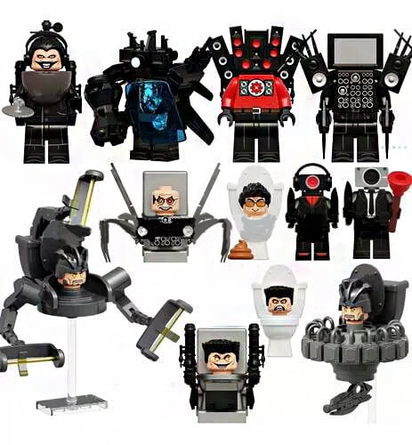 12 PCS Skibidi Toilet Building Blocks Set  Titan Speaker TV Man Action Figures, Great Birthday Gift for Kids
