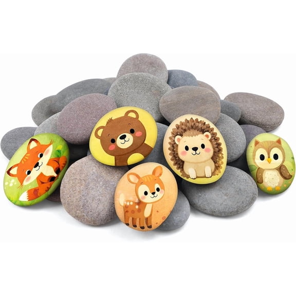 12 PCS Small 1.77-2.17" Smooth Natural River Rocks for Painting, Flat Painting Rocks & Craft Stones for School Art Activities, Kids Crafts & DIY Projects