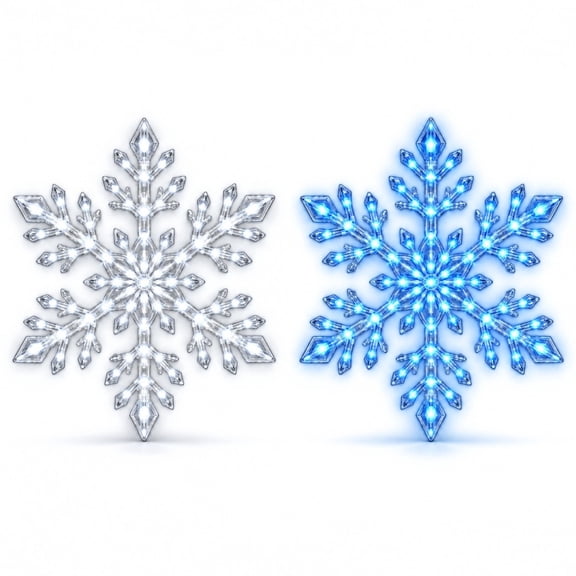 12 PCS Snowflake Wall Lights, Blue and White Color Changing Glowing Snowflake Decor, Peel and Stick Wall Window Ceiling Lights for Christmas Winter Holiday Bedroom Living Room Indoor Decoration