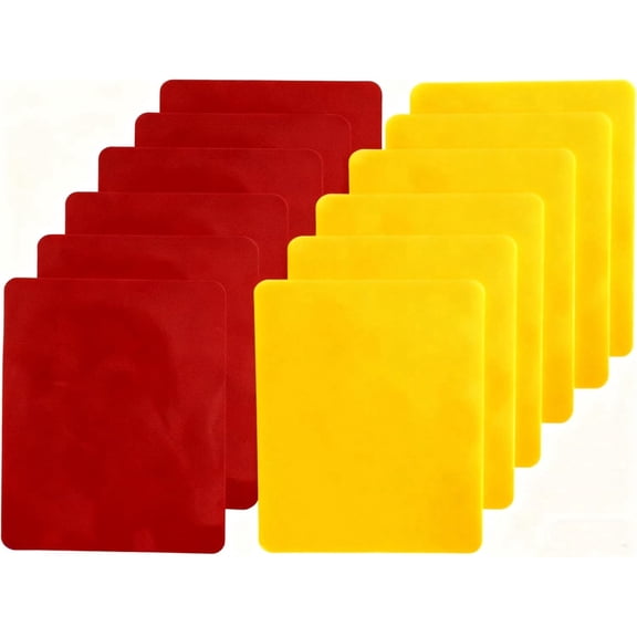 12 PCS Soccer Referee Cards – Durable Red & Yellow Warning Cards for Umpires, Coaches, Referees – Official Football Match Officiating Kit for Sports Games, School Stadiums, Competitions & Champions