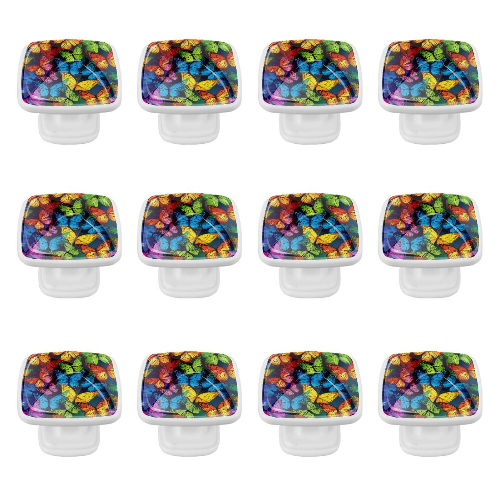 12 PCS Square Knobs Butterfly Drawer Handles Pull with Screws