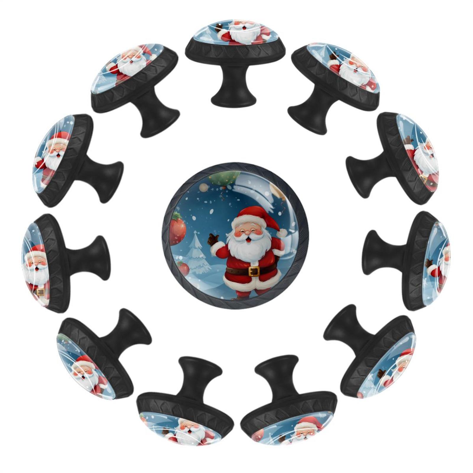 12 PCS Square Knobs Father Christmas Santa Claus Drawer Handles