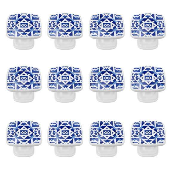 12 PCS Square Cabinet Knobs Israel Flag Drawer Handles Pull with Screws for Home, Office, Kitchen, Bathroom Cabinet, Dresser and Cupboard