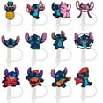 thumbnail image 1 of 12 PCS Stitch Silicone Straw Covers Compatible with Stanley Cups, Dust-Proof Straw Caps for Water Bottles, 1 of 3