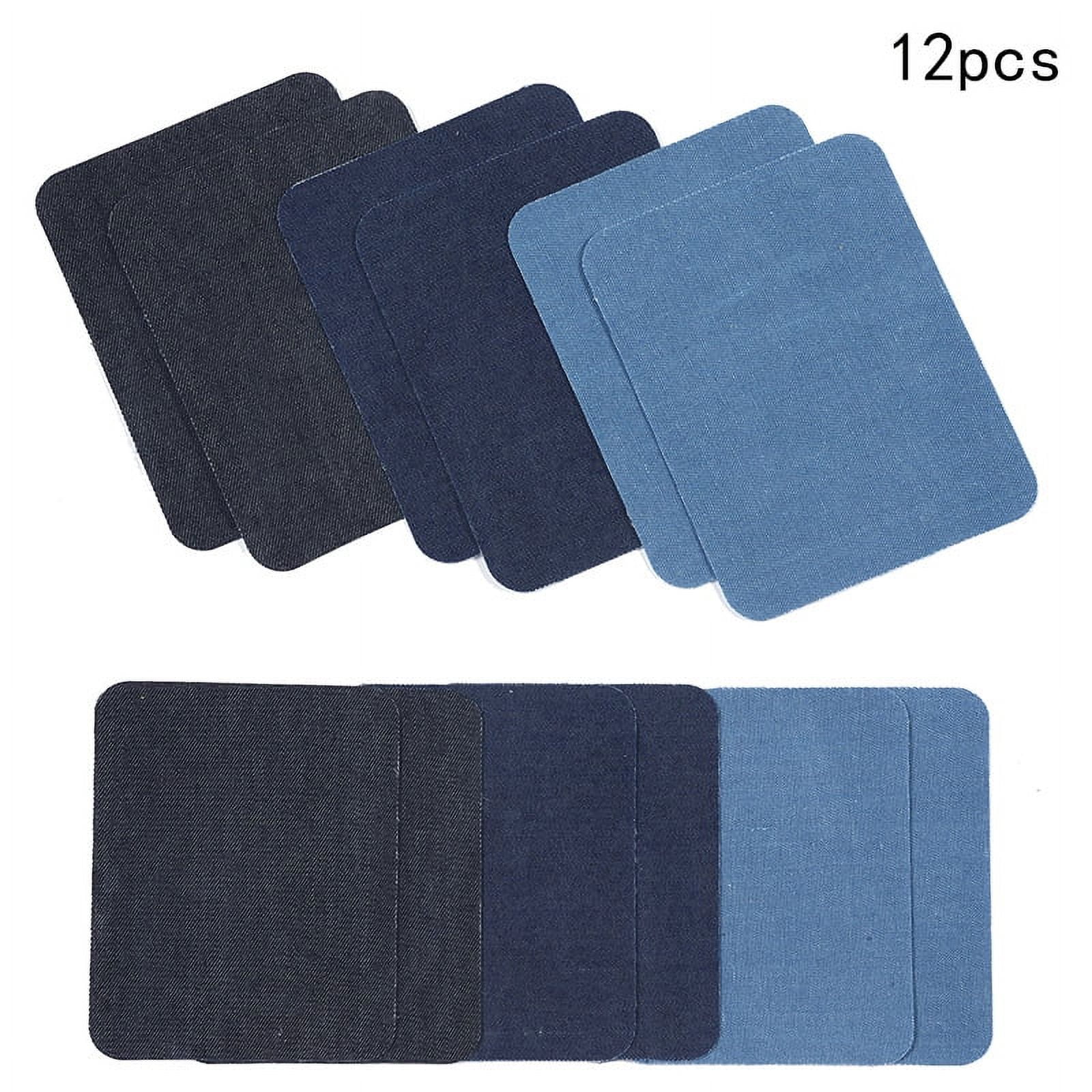 12 PCS Strongest Glue Jeans Repair Patches,100 Cotton Assorted Shades