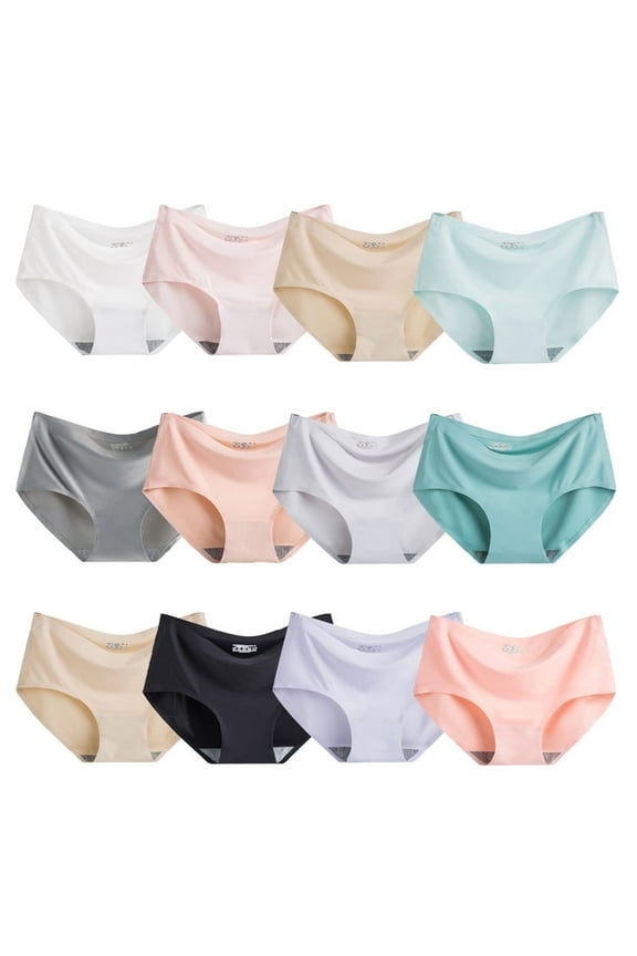 12 PCS Teen Girls Seamless Underwear Big Girl Fashion Comfortable Panties Size 11-12Years