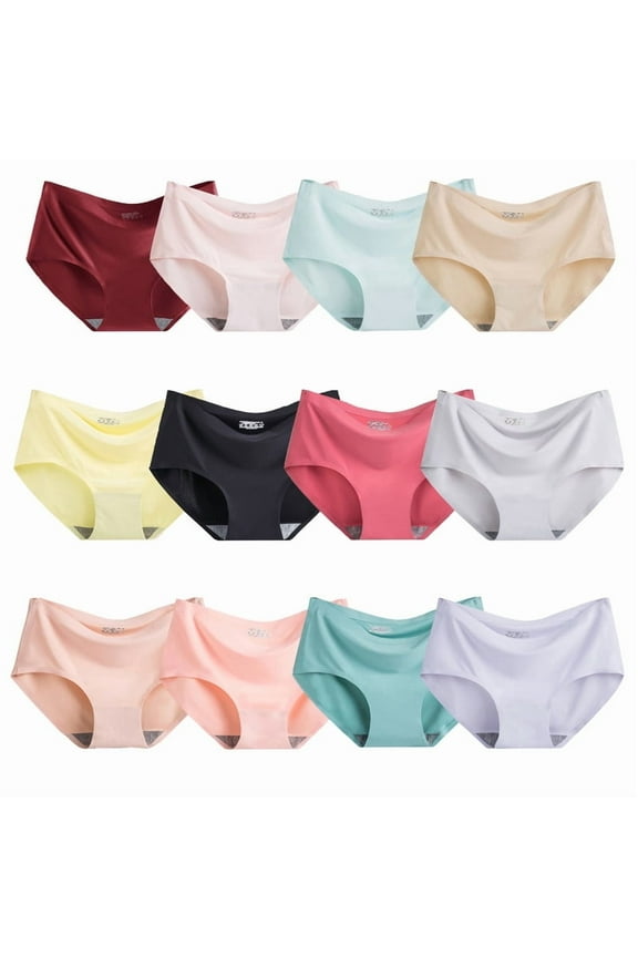 12 PCS Teen Girls Seamless Underwear Big Girl Fashion Comfortable Panties Size 11-12Years