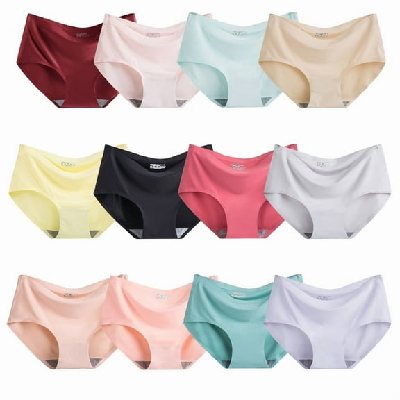 12 PCS Teen Girls Seamless Underwear Big Girl Fashion Comfortable Panties Size 9-10Years