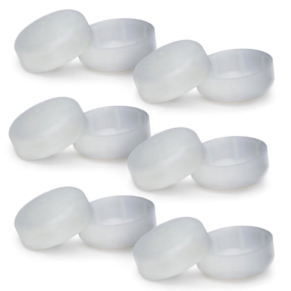 12 PCS Top Glides Walker Glide Covers for Rubber Walker Tips (sold separately) - 6 Pairs (White)